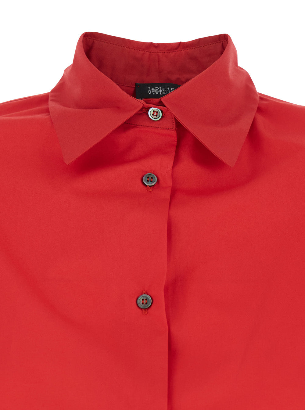 Leplain Women Shirt 'Popeline Shirt' With Classic Collar And Long Sleeves In Red Cotton For Men