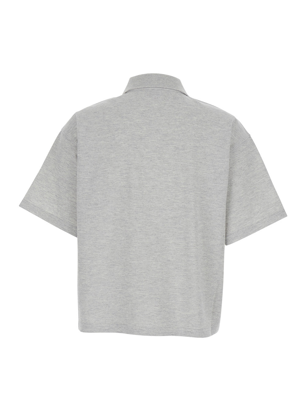 Saint Laurent Women Grey Short Sleeve Polo In Cotton Man