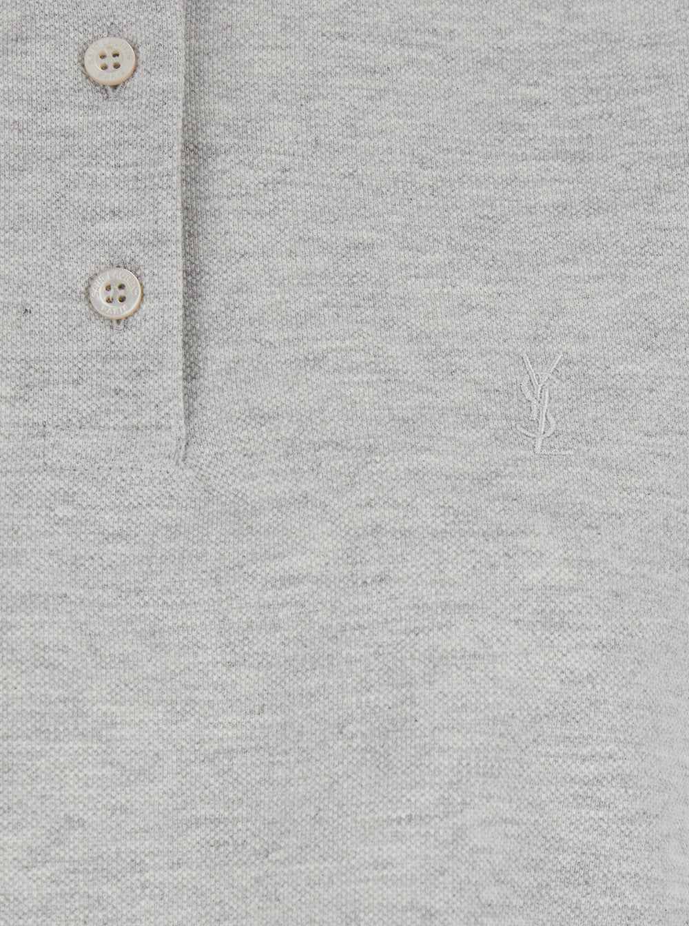Saint Laurent Women Grey Short Sleeve Polo In Cotton Man