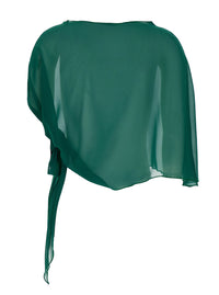 Leplain Women Green Stole With Side Knot In Tech Fabric Woman