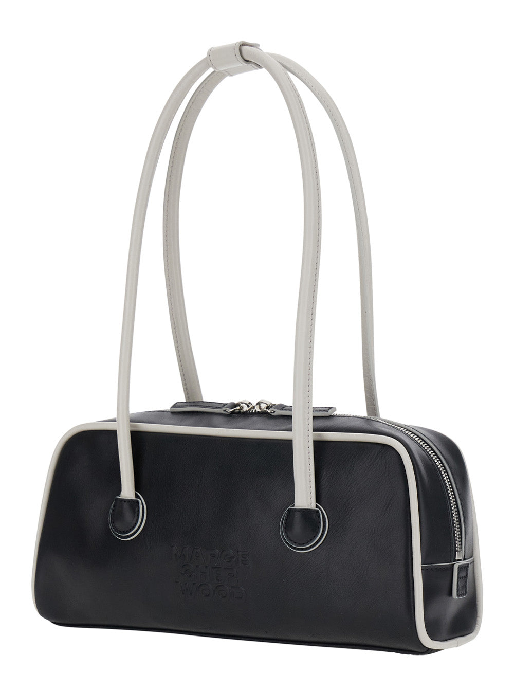 MARGESHERWOOD Margesherwood Women 'Baguette' Black Shoulder Bag With Logo Lettering On The Front In Leather For Women