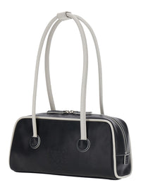 MARGESHERWOOD Margesherwood Women 'Baguette' Black Shoulder Bag With Logo Lettering On The Front In Leather For Women