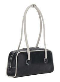 MARGESHERWOOD Margesherwood Women 'Baguette' Black Shoulder Bag With Logo Lettering On The Front In Leather For Women