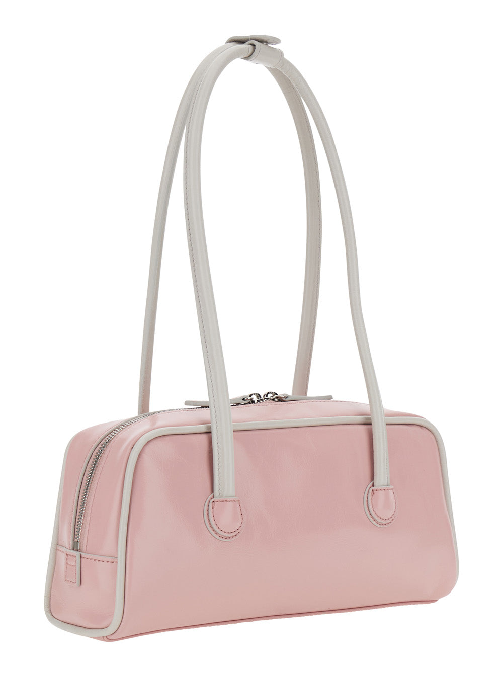 MARGESHERWOOD Margesherwood Women 'Baguette' Pink Shoulder Bag With Logo Lettering On The Front In Leather For Women
