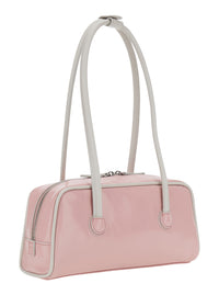 MARGESHERWOOD Margesherwood Women 'Baguette' Pink Shoulder Bag With Logo Lettering On The Front In Leather For Women