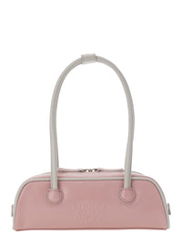 MARGESHERWOOD Margesherwood Women 'Soft Baguette' Pink Mini Shoulder Bag With Logo Lettering On The Front In Leather For Women