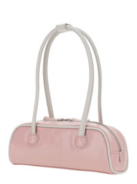 MARGESHERWOOD Margesherwood Women 'Soft Baguette' Pink Mini Shoulder Bag With Logo Lettering On The Front In Leather For Women