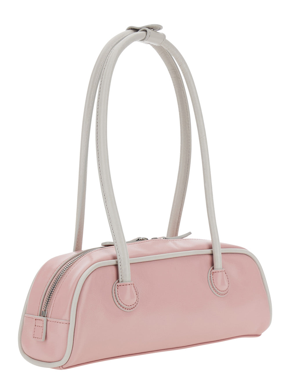 MARGESHERWOOD Margesherwood Women 'Soft Baguette' Pink Mini Shoulder Bag With Logo Lettering On The Front In Leather For Women