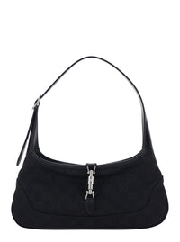 Gucci Women Shoulder Bag 'Jackie' With Strap And Front Closure In Black Gg Fabric For Women