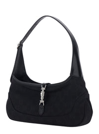 Gucci Women Shoulder Bag 'Jackie' With Strap And Front Closure In Black Gg Fabric For Women