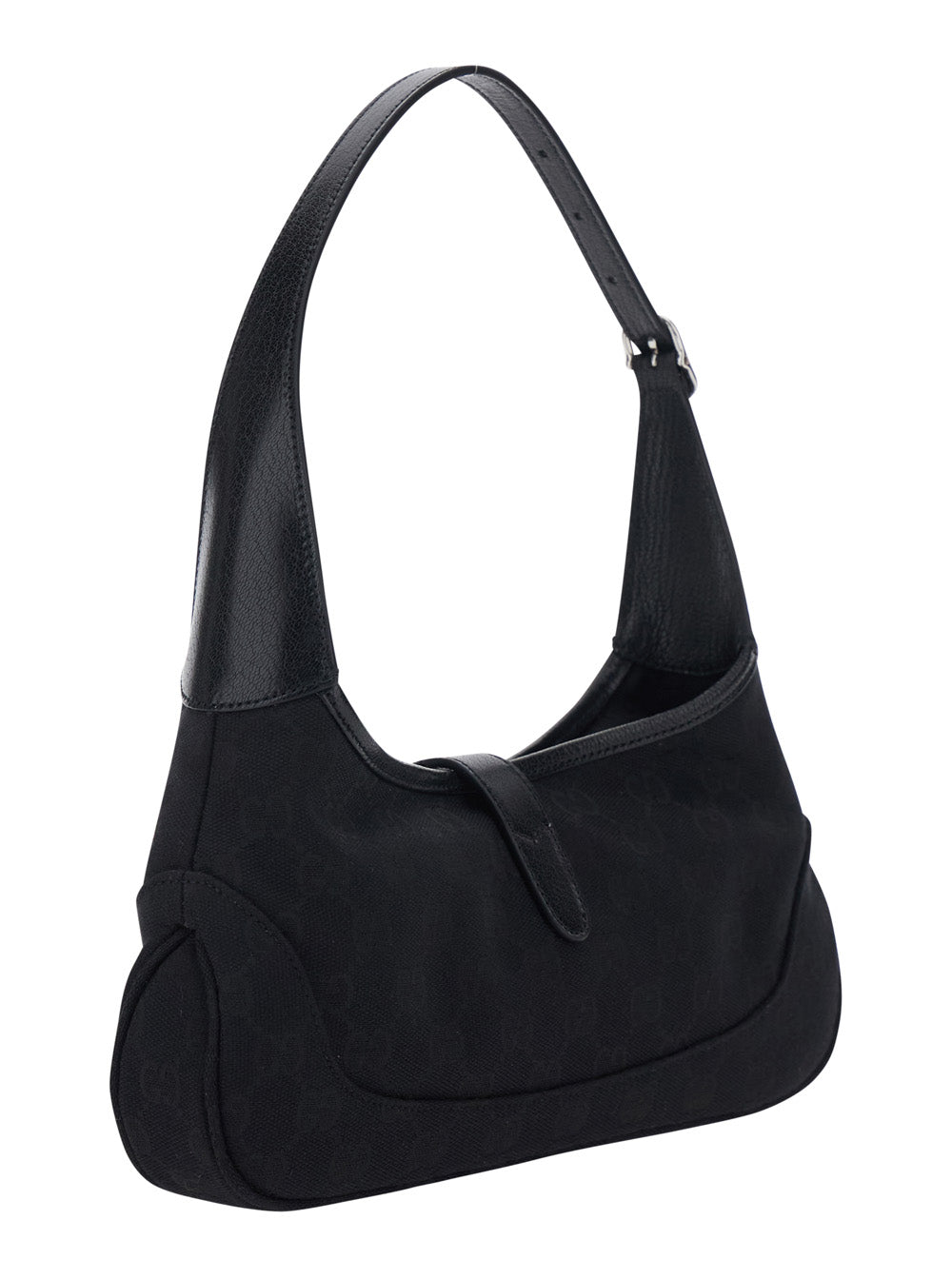 Gucci Women Shoulder Bag 'Jackie' With Strap And Front Closure In Black Gg Fabric For Women