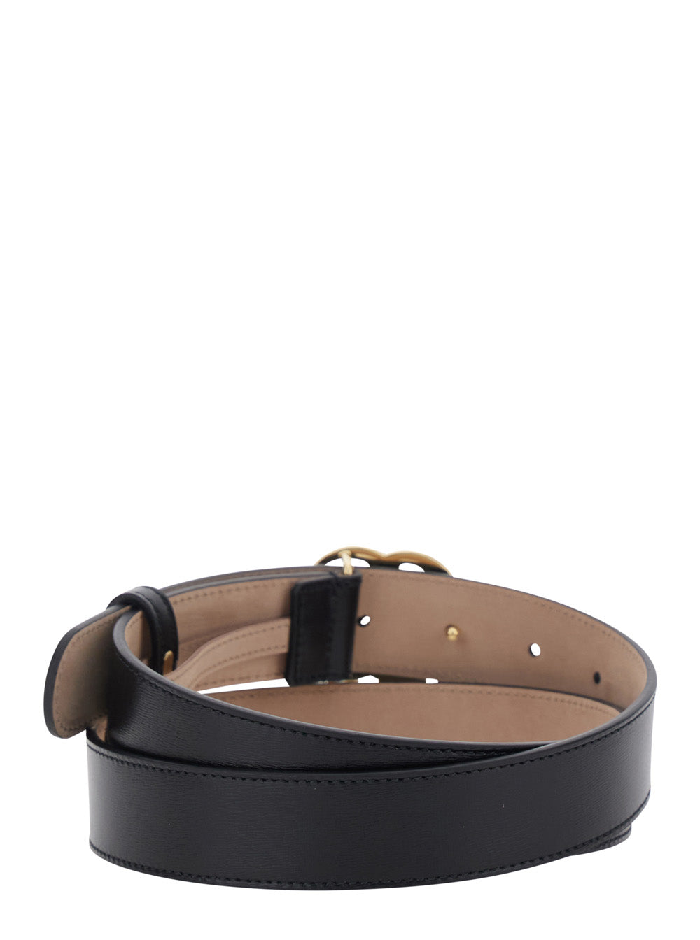 Gucci Men 'Gg Running' Black Belt With Gg Plate Closure In Leather For Men
