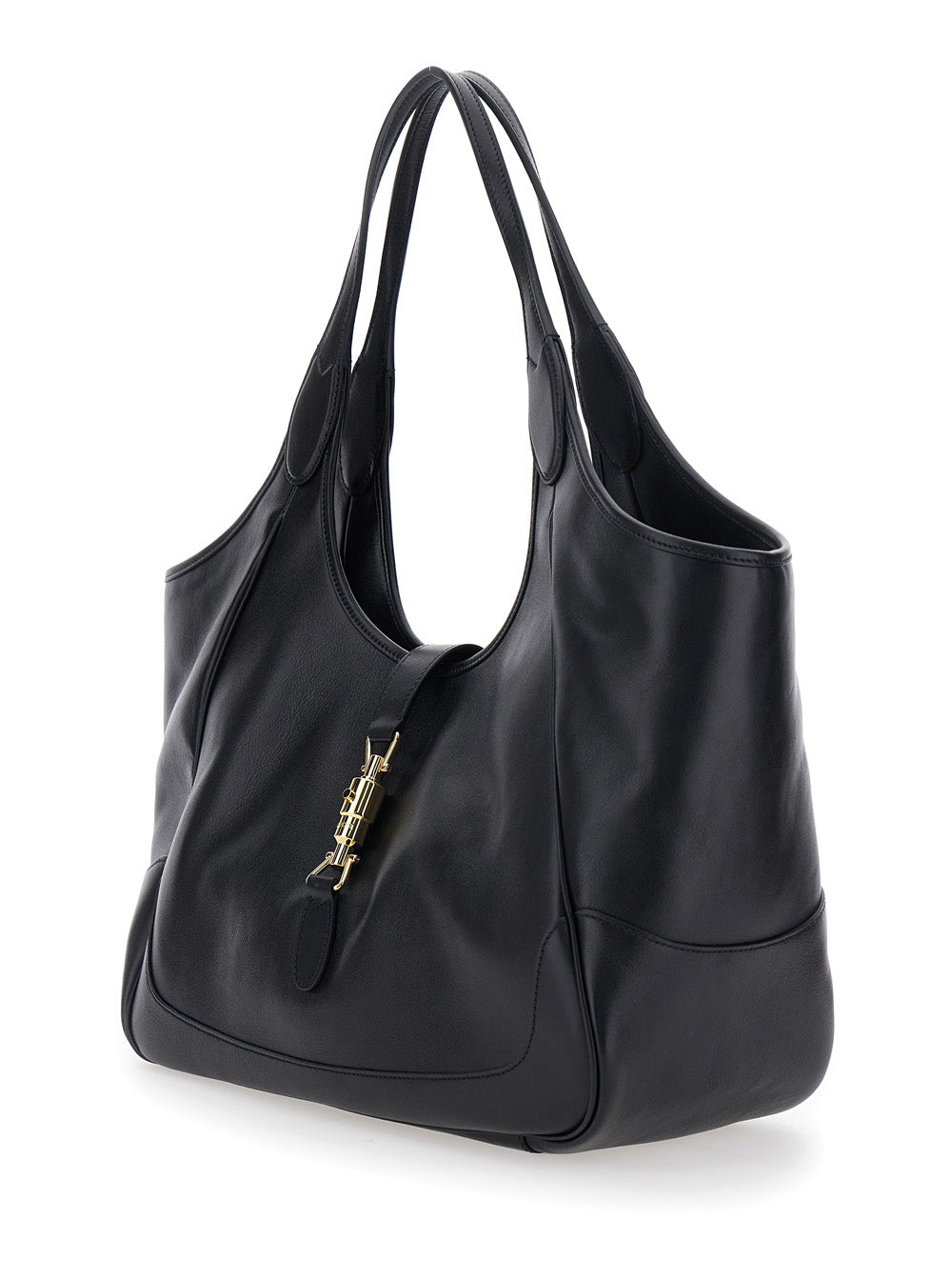 Gucci Women 'Jackie' Black Shoulder Bag With Two Top Handles And Front Closure In Leather For Women