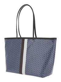 TORY BURCH Tory Burch Women 'The Racer' Multicolor Tote Bag With All-Over Print And Stripes In Cotton Blend For Women