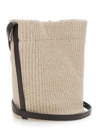 BRUNELLO CUCINELLI Brunello Cucinelli Women Beige Shoulder Bag With Plate On The Front In Raffia For Women