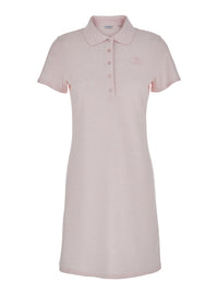 Burberry Women Pink Dress With Polo Collar And Front Logo In Cotton For Women