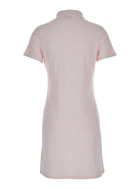 Burberry Women Pink Dress With Polo Collar And Front Logo In Cotton For Women