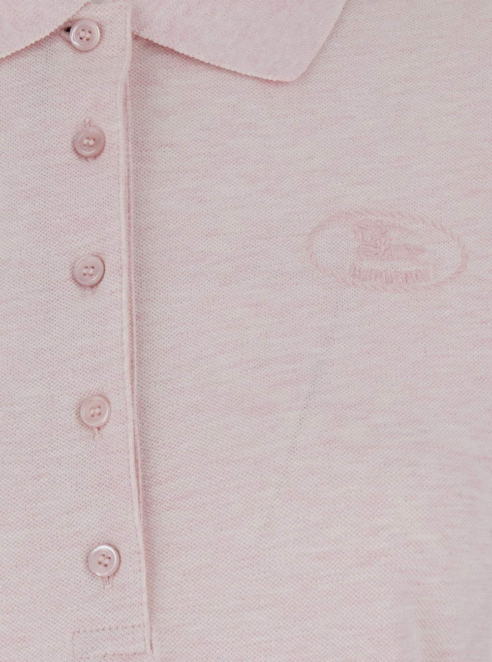 Burberry Women Pink Dress With Polo Collar And Front Logo In Cotton For Women