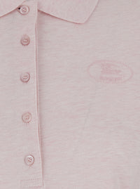 Burberry Women Pink Dress With Polo Collar And Front Logo In Cotton For Women