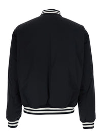 Gucci Men Black Reversible Jacket With Contrasting Details And Bomber Collar In Tech Fabric For Men