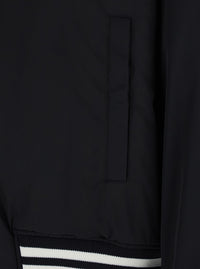 Gucci Men Black Reversible Jacket With Contrasting Details And Bomber Collar In Tech Fabric For Men