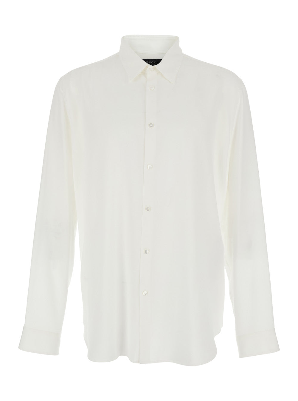 Gucci Men 'Narcissist' White Shirt With Classic Collar And Button Cuffs In Silk For Men
