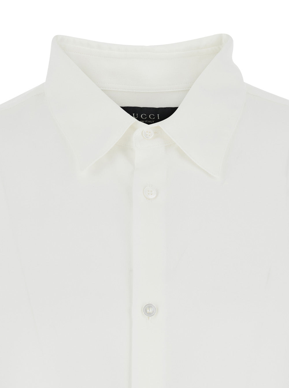 Gucci Men 'Narcissist' White Shirt With Classic Collar And Button Cuffs In Silk For Men