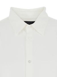 Gucci Men 'Narcissist' White Shirt With Classic Collar And Button Cuffs In Silk For Men