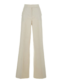 Max Mara Women Beige High-Waisted Linen Pants For Women