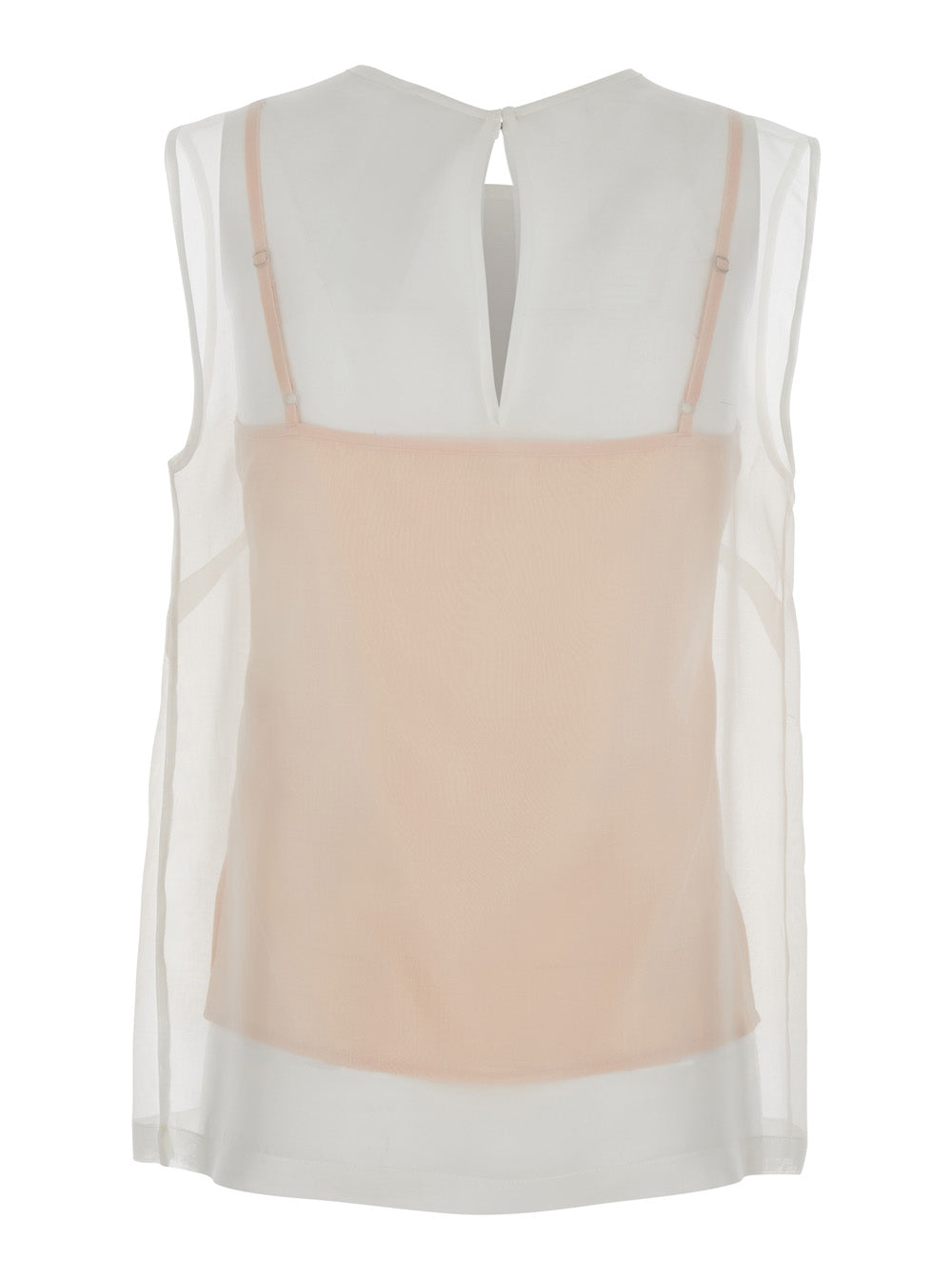 P.A.R.O.S.H. P.A.R.O.S.H. Women White Silk Blouse With Semi-Transparent Design For Women