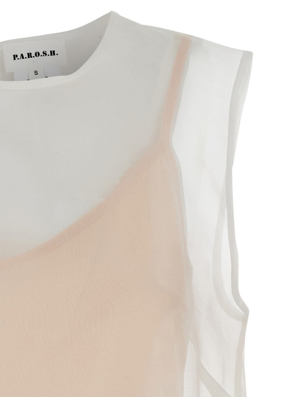 P.A.R.O.S.H. P.A.R.O.S.H. Women White Silk Blouse With Semi-Transparent Design For Women