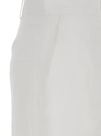 Leplain Women White Linen Shorts With Belt Loops Woman