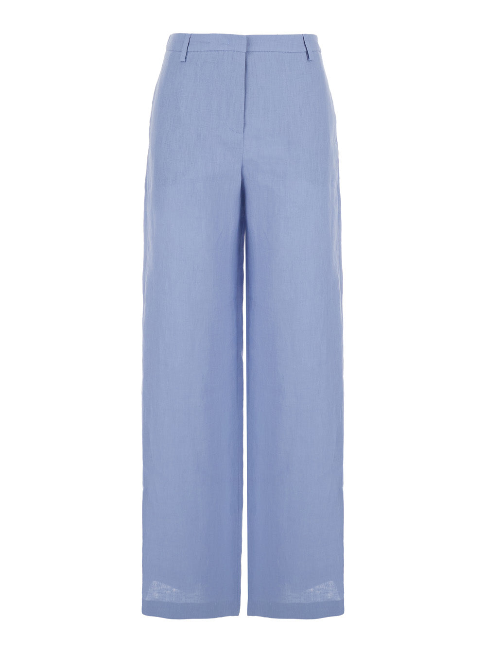 Leplain Women Light-Blue Linen Trousers With Wide Leg Woman