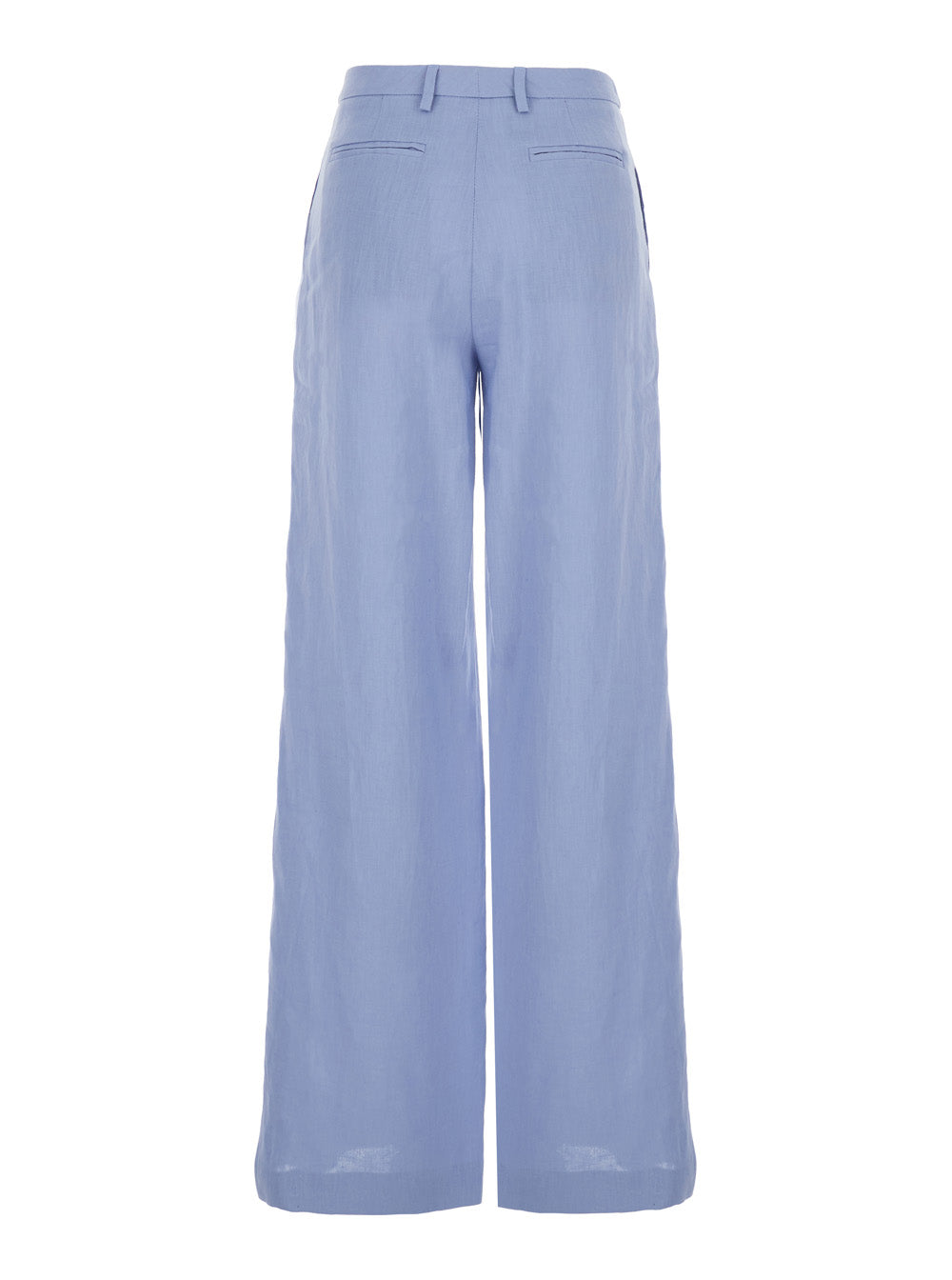 Leplain Women Light-Blue Linen Trousers With Wide Leg Woman