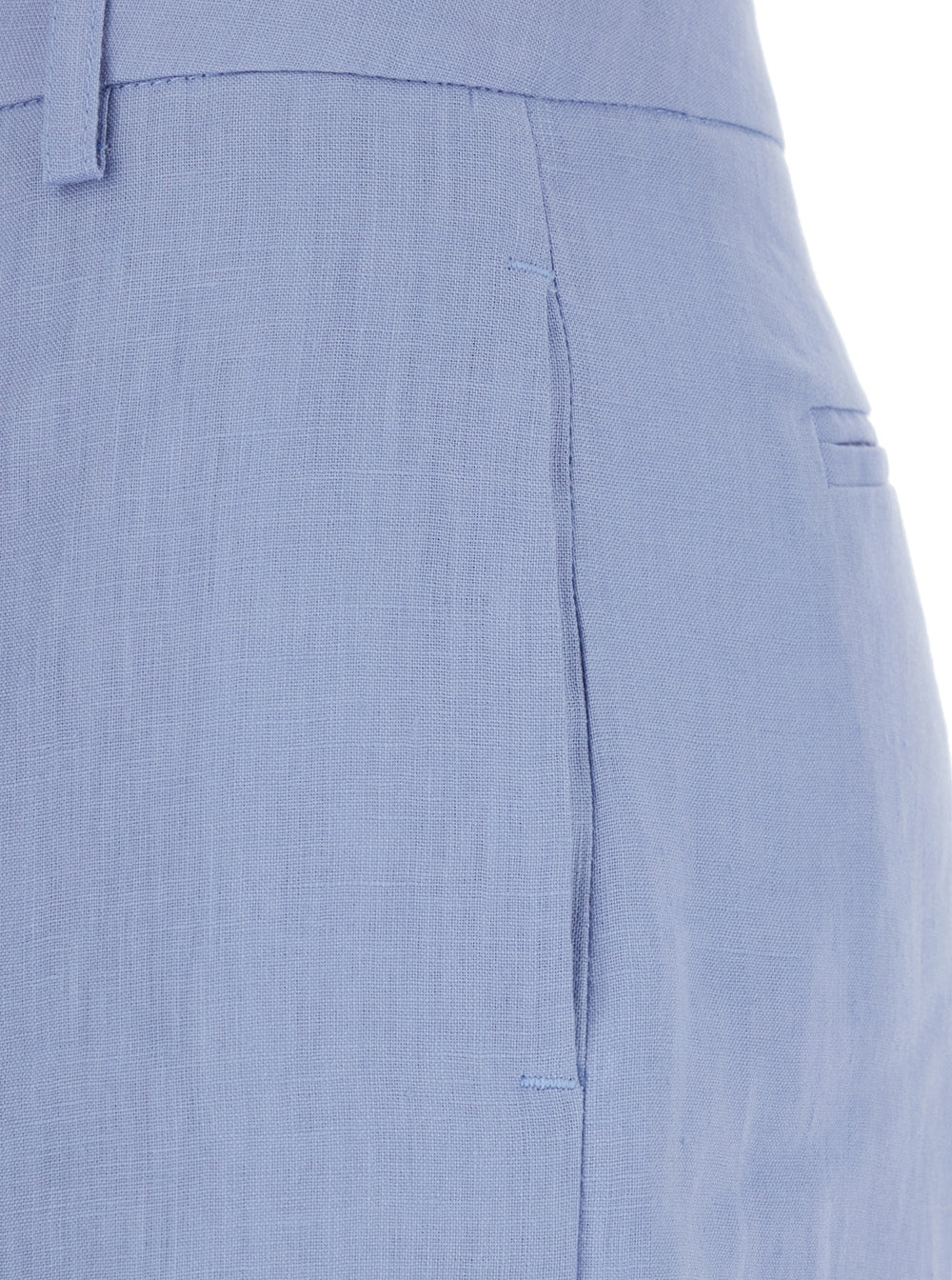 Leplain Women Light-Blue Linen Trousers With Wide Leg Woman