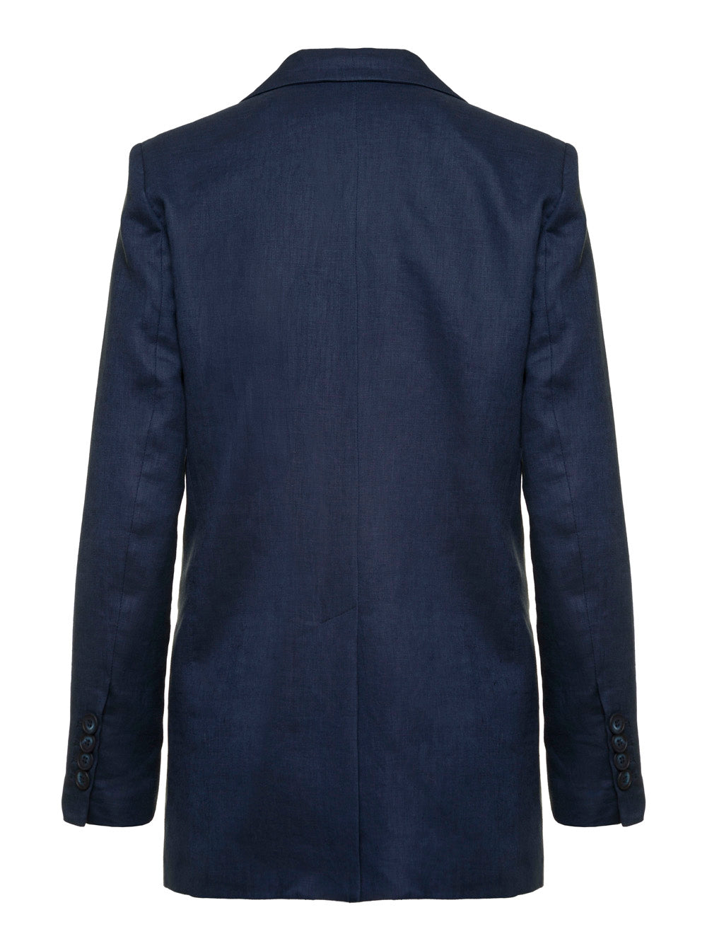 Leplain Women Blue Double-Breasted Blazer In Linen Women