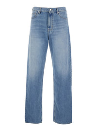Gucci Men Light Blue Jeans With Bleach Effect In Denim For Men