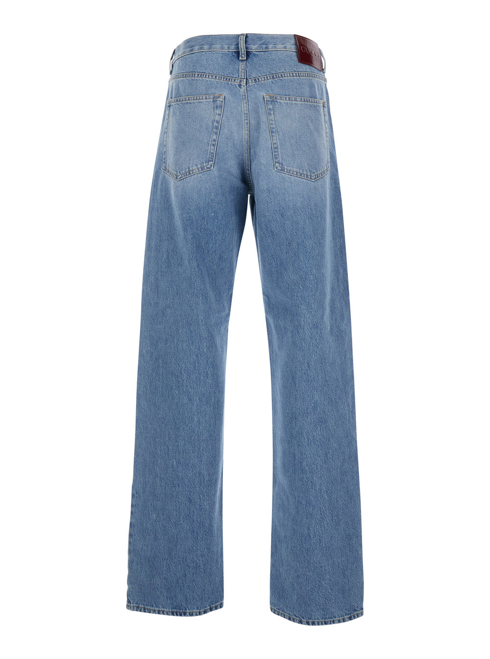 Gucci Men Light Blue Jeans With Bleach Effect In Denim For Men
