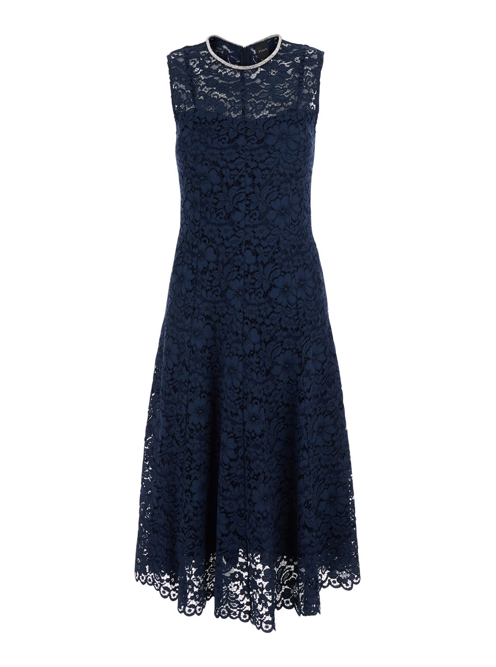 Leplain Women Blue Long Dress With All-Over Lace Detail In Cotton Blend Woman