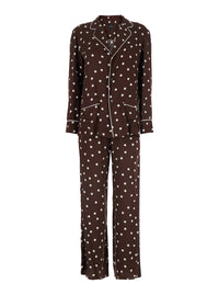 Leplain Women Brown Suit With Polka Dot Motif In Silk Blend Women