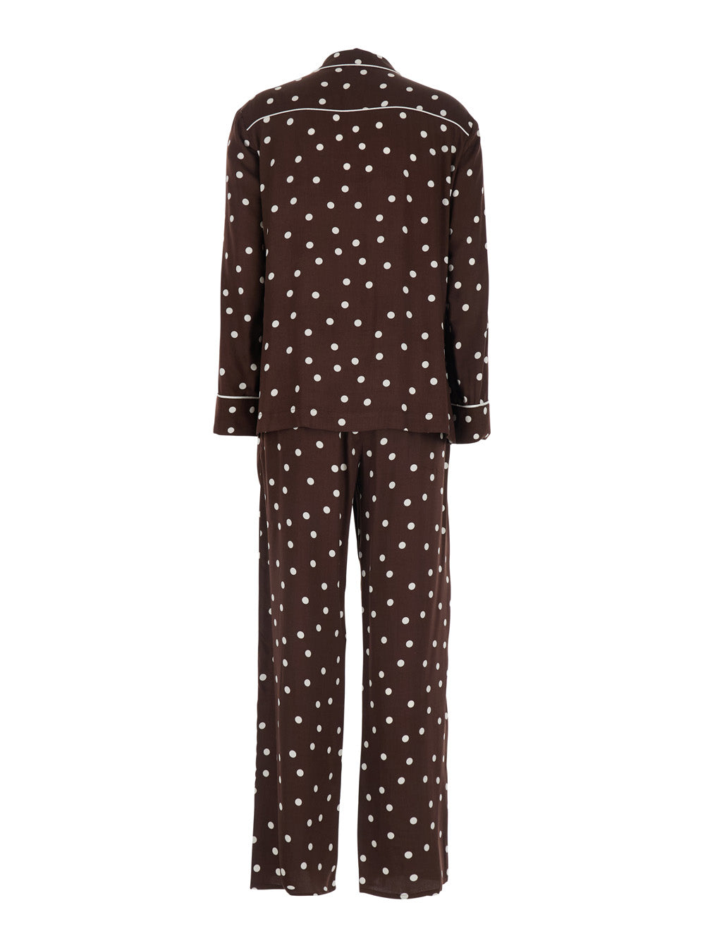 Leplain Women Brown Suit With Polka Dot Motif In Silk Blend Women