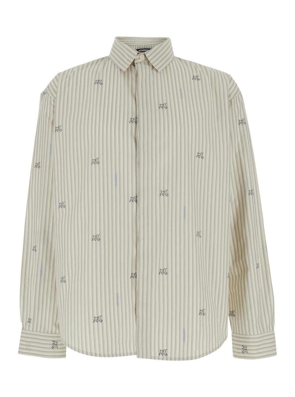 Jacquemus Men 'Simon' Beige Long-Sleeved Shirt With Classic Collar And Long Sleeves In Cotton For Men