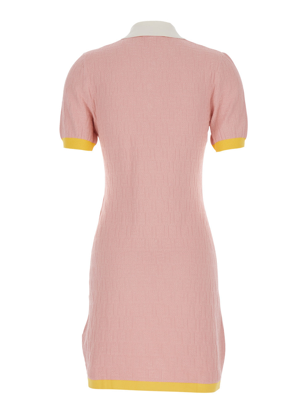 Fendi Women Pink Dress With Classic Collar In Cotton And Silk Blend For Women