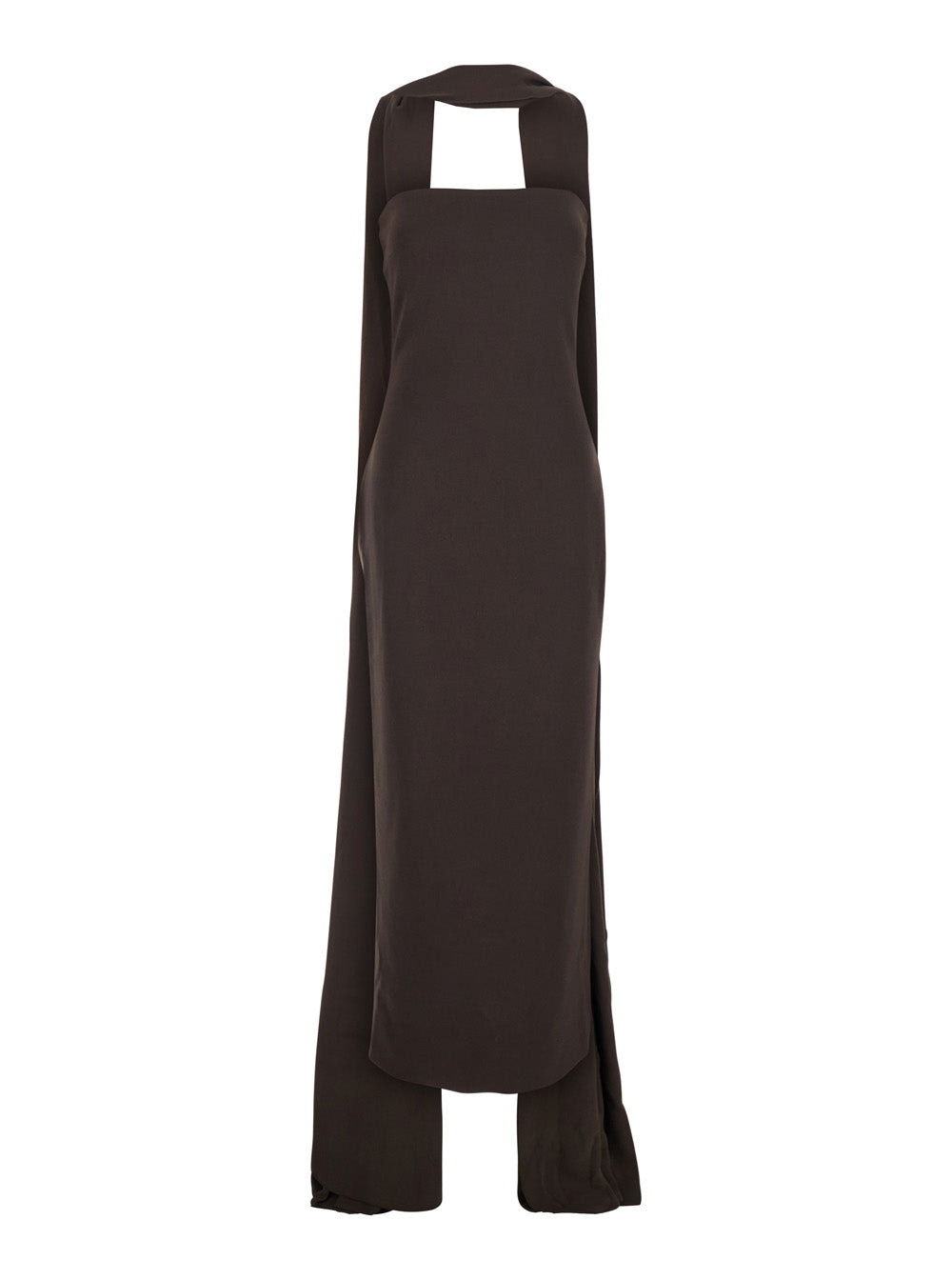 Solace London Women Martine Midaxi Dress - Brown - Off Shoulder Long Dress With V-Neck - In Fabric - Women