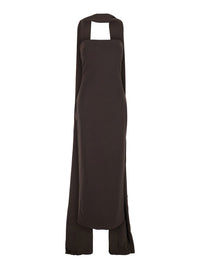 Solace London Women Martine Midaxi Dress - Brown - Off Shoulder Long Dress With V-Neck - In Fabric - Women