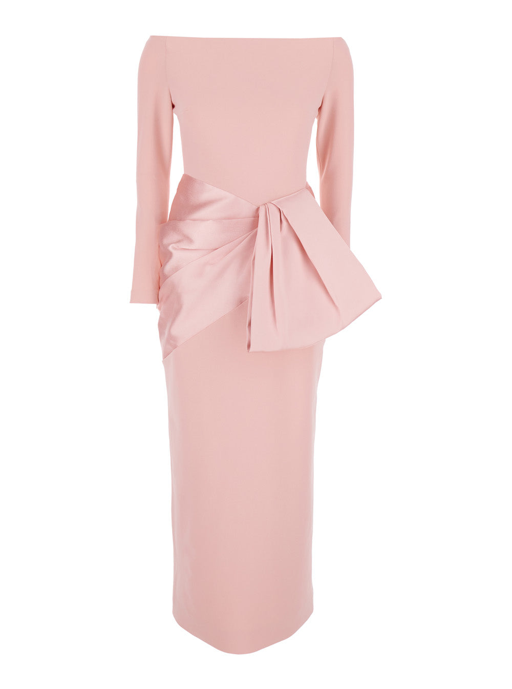 Solace London Women Rhianne Midaxi Dress - Pink - Long Dress With V-Neck And Long Sleeves - In Tech Fabric - Women