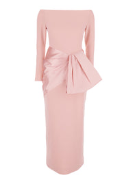 Solace London Women Rhianne Midaxi Dress - Pink - Long Dress With V-Neck And Long Sleeves - In Tech Fabric - Women