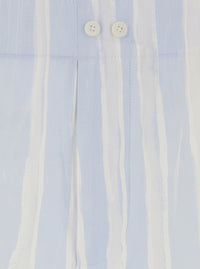 Jacquemus Men 'Le Short Calecon' Light Blue Shorts With Elasticated Waist At The Back And All-Over Striped Motif In Cotton For Men