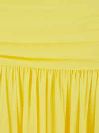 Jacquemus Women Yellow Dress With Straight Neckline And Gathered Waist In Tech Fabric For Women