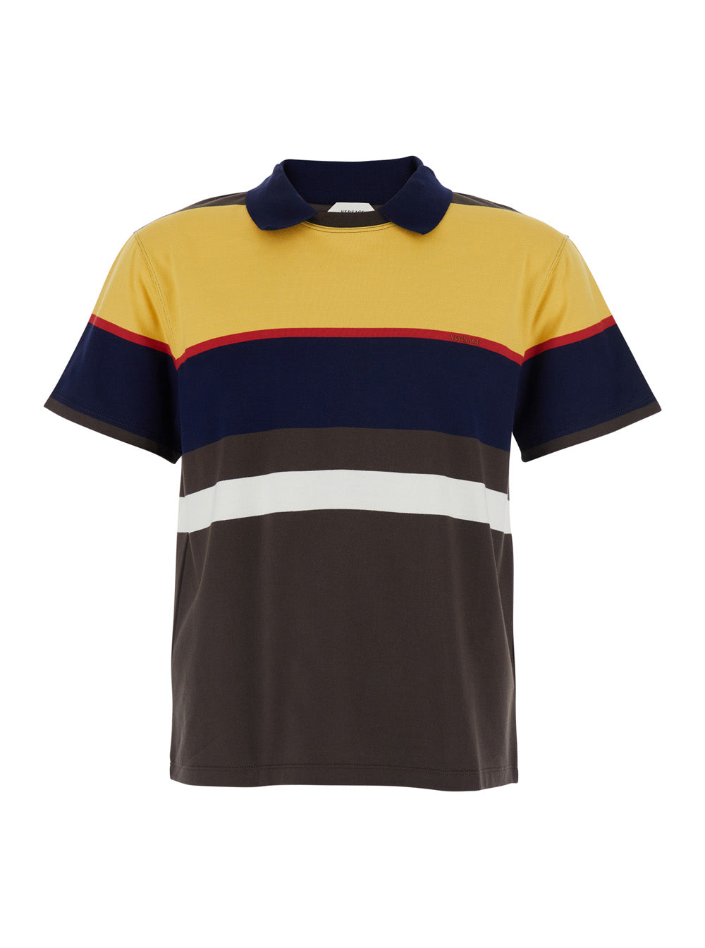 Versace Men Multicolor 'Strips' T-Shirt With Colorful Details For Men